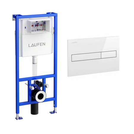 Potinkamais WC rāmis LAUFEN (3 in 1) ar LIS AW1 baltu pogu