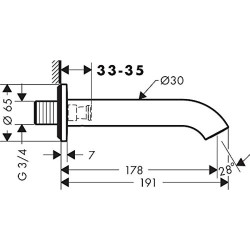 Snap-in bath HANSGROHE Axor One, 38411000