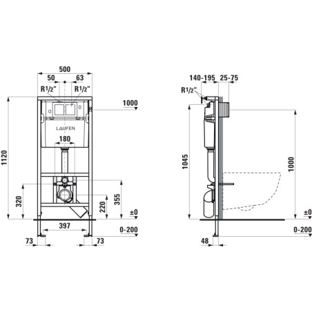 Built-in WC frame LAUFEN (2 in 1)