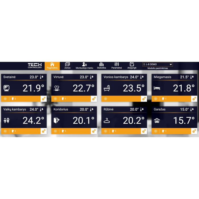 Kontrolieris TECH EU-L-4 WIFI (līdz 8 zonām)