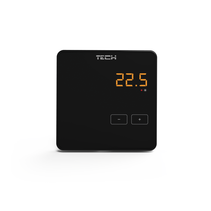 Virštinkas neprogramēts telpu termostats TECH R-10z, melns