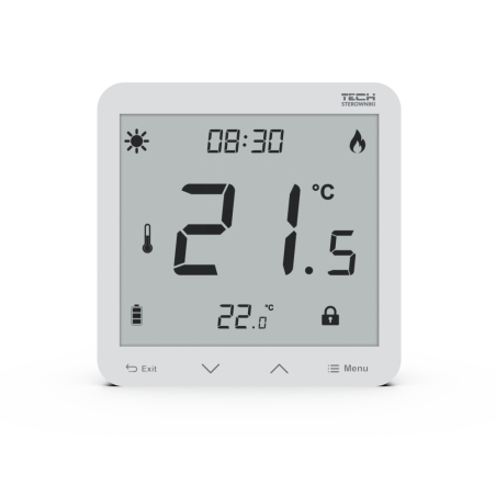 Surface-mounted programmable room thermostats TECH EU-T-3.1, white