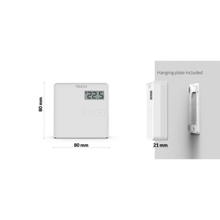 Non-programmable room thermostats TECH EU-294V1, white