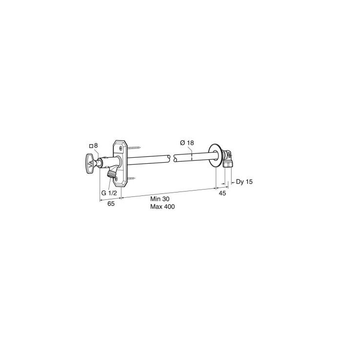 Frost-free outdoor tap GUSTAVSBERG for 30 / 400 mm thick walls