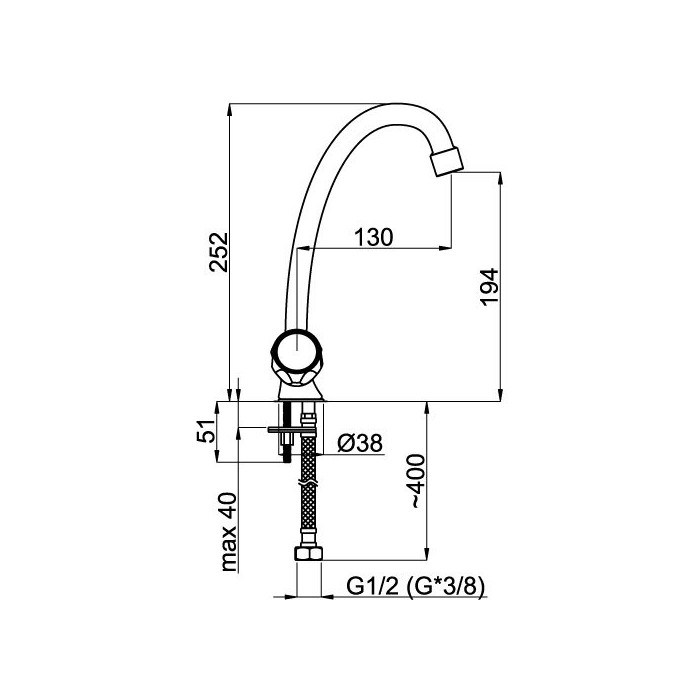 Kitchen (sink) faucet RUBINETA R-8 Globo