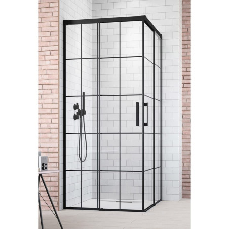 Dušas kabīne RADAWAY Idea Black KDD Factory (Dažādu izmēru izvēle)