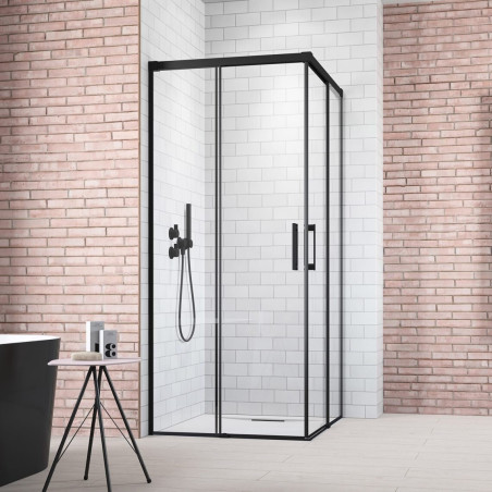 Dušas kabīne RADAWAY Idea Black KDD rāmis (Dažādu izmēru izvēle)