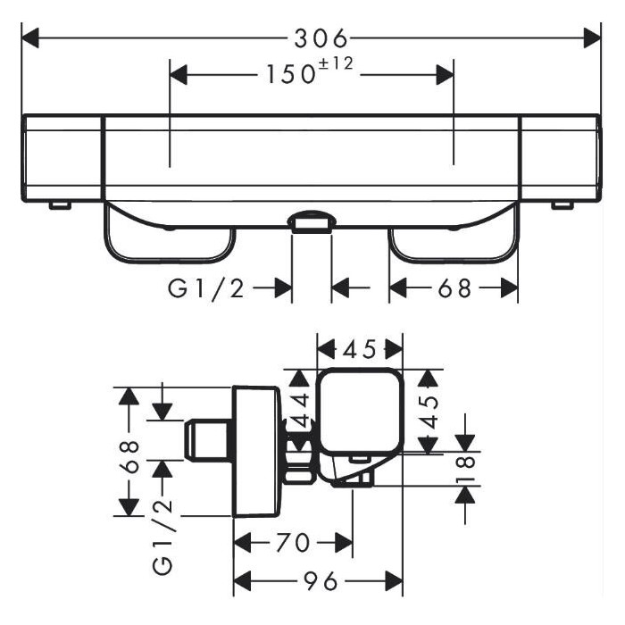 Termostatiskais dušas maisītājs HANSGROHE Ecostat E, 15773000