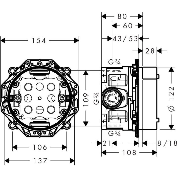 Potenciālā kaste HANSGROHE iBox, 01850180