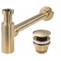 Izlietnes sifona apakšējā vārsta Click Clack komplekts LUXURY P1 universāls, zelta krāsā
