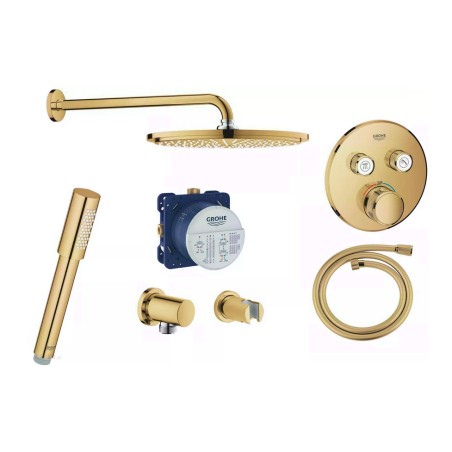 Built-in thermostatic shower 8 in 1 set GROHE Rainshower 310, cool sunrise