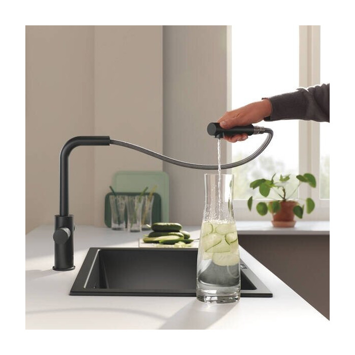 Кухонный смеситель с выдвижным изливом GROHE Blue Pure Minta, 30590KF0