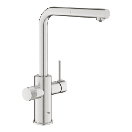 Virtuves (izlietnes) maisītājs ar izvelkamu snapu GROHE Blue Pure Minta, 30590DC0