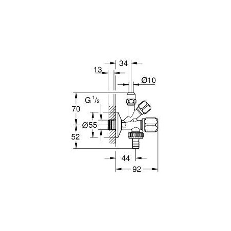 Vārstu kempings GROHE 1/2"" x 3/8"" x 3/4"", 22036000