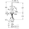 Кухонный смеситель с выдвижным шлангом GROHE Zedra, 32553DC2