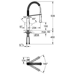 Virtuves (izlietnes) maisītājs GROHE K7, 31379DC0
