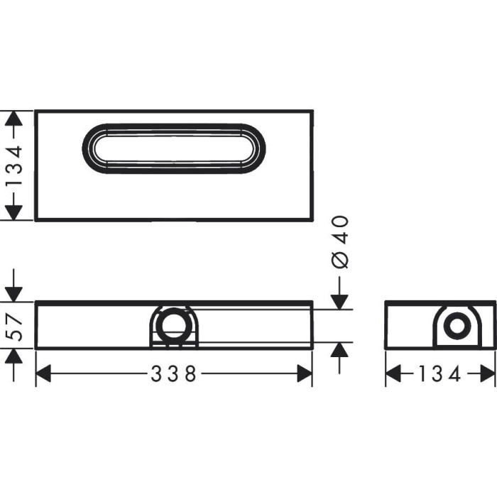 Нижняя часть душевого трапа HANSGROHE uBox Universal Base, 01000180