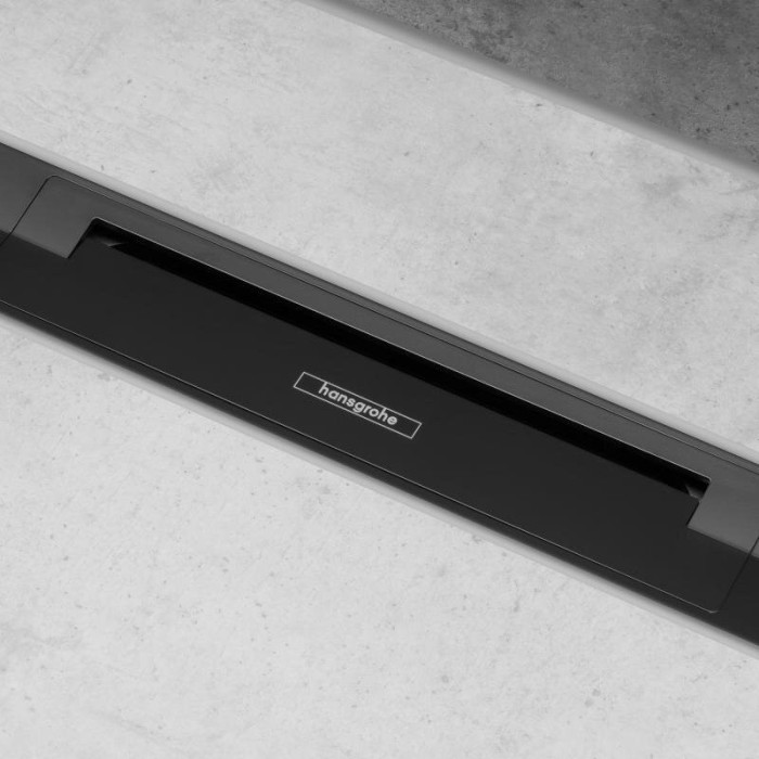 Groteles dušu notekcaurulei HANSGROHE RainDrain Flex griežama, matēta melna