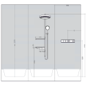 Built-in thermostatic shower 4 in 1 set HANSGROHE Rainfinity Showerpipe 360 1jet, chrome