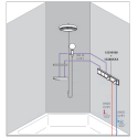 Potinkinis termostatiskais dušs 4 in 1 komplekts HANSGROHE Rainfinity Showerpipe 360 1jet, hroms