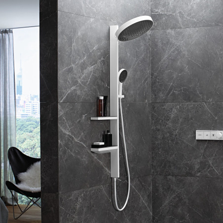 Potinkinis termostatiskais dušs 4 in 1 komplekts HANSGROHE Rainfinity Showerpipe 360 1jet, Matēta balta