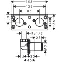 Concealed box HANSGROHE for shower system shower pipe 360 1jet, 26840180