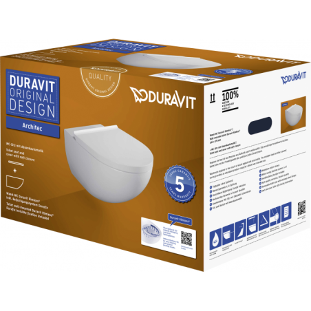 Pakabināms tualetes pods DURAVIT Architec Rimless ar Soft close vāku, 45726900A1