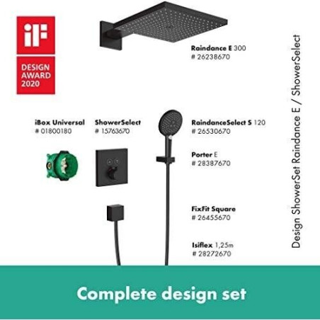 Potinkinis termostatiskais dušs 8 in 1 komplekts HANSGROHE Raindance Select E 1jet, 27939670