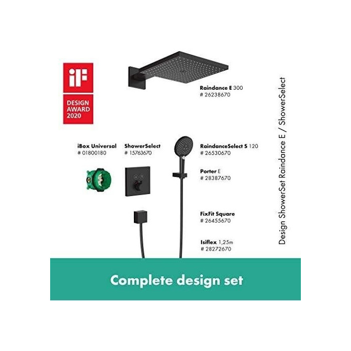 Built-in thermostatic shower 8 in 1 set HANSGROHE Raindance Select E 1jet, 27939670