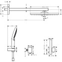 Potinkinis termostatiskais dušs 8 in 1 komplekts HANSGROHE Raindance Select E 1jet, 27939670