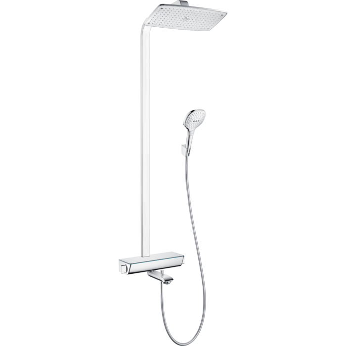 Termostatiska caseus dušas sistēma ar uzgali vannai HANSGROHE Raindance Select E, 27113000
