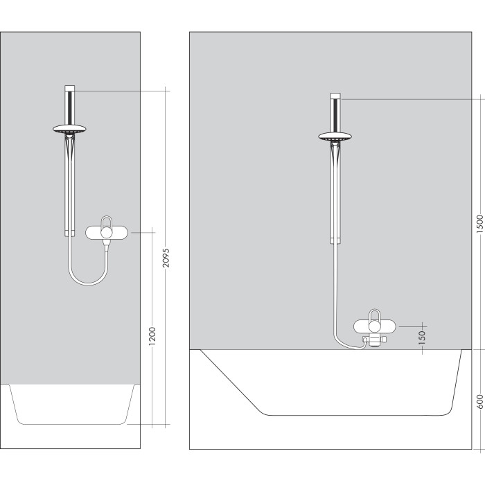 Dušas stenda komplekti HANSGROHE Raindance Select S 150 3jet 90 cm, 26626000