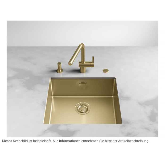 Stainless steel sink FRANKE Mythos Masterpeace BXM 210/110-50, gold