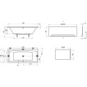 Acrylic rectangular bathtub RAVAK Formy 02