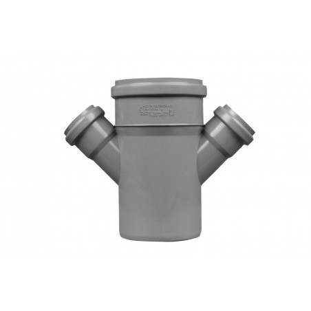 Reduced four-way internal sewer 110 x 50/45°, gray