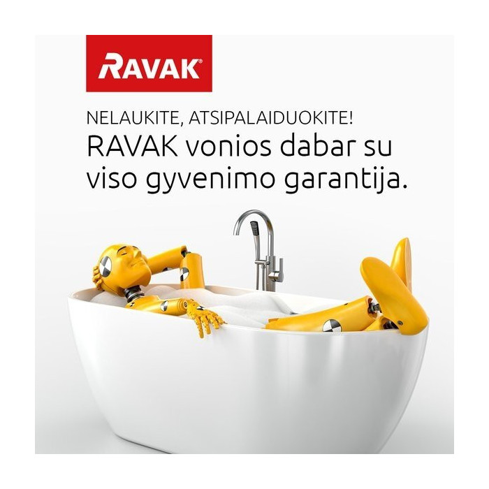 Akrila taisnstūra vanna RAVAK 10°