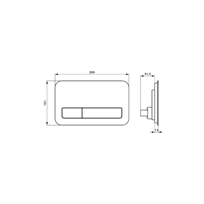 Сливная кнопка VILLEROY & BOCH 200G с стеклянной LED оболочкой, 921843RB