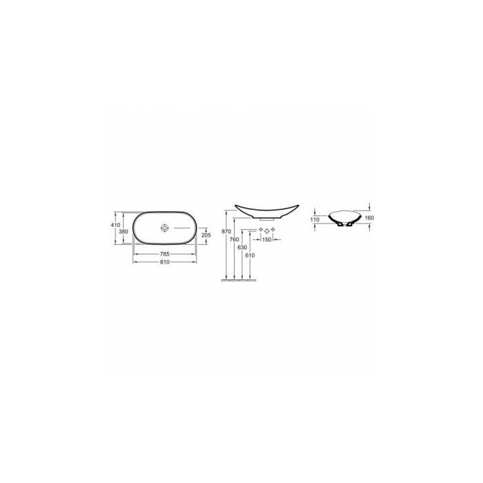 Izlietne uzstādīta VILLEROY & BOCH My Nature 810 x 410 mm