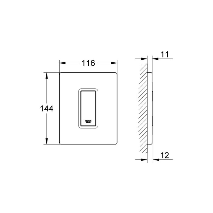 GROHE Skate Cosmopolitan water flush plate for urinal, 38784000