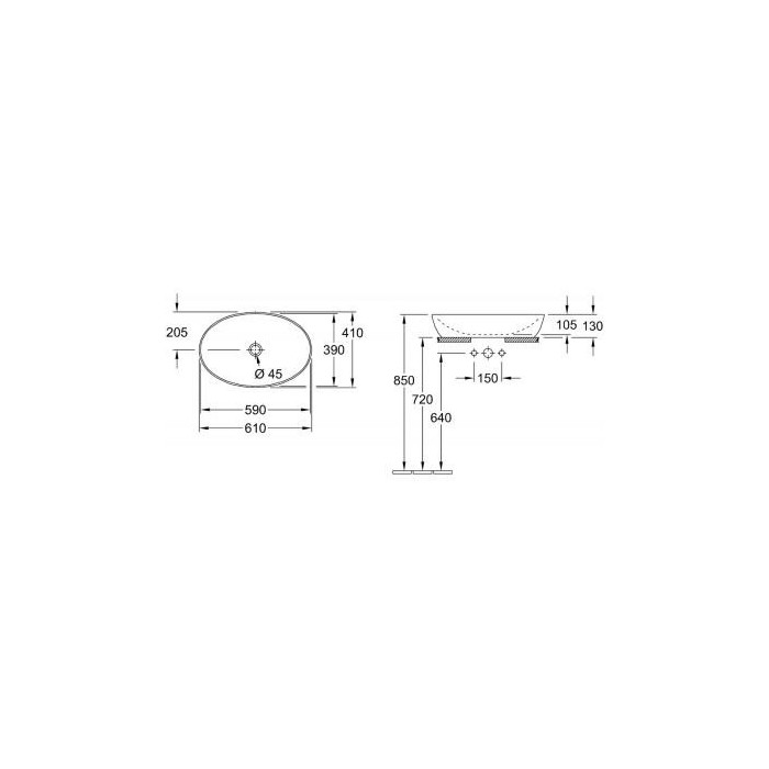 VILLEROY & BOCH Artis sink 610 x 410 mm