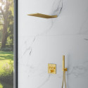 Built-in thermostatic shower set MARINER Eden B, Brushed gold