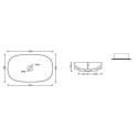 Countertop sink ALICE CERAMICA Form 650 x 400 mm (color options)