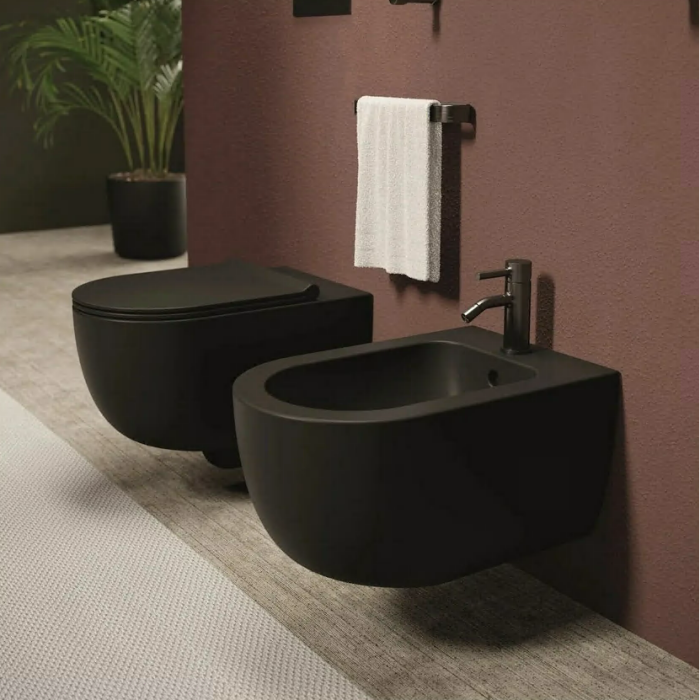 Подвесной биде ALICE CERAMICA Unica 50 x 35 см, черный-матовый
