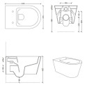 Pakabināms tualetes pods ALICE CERAMICA Hide Round Rimless ar Slim Slow close vāku