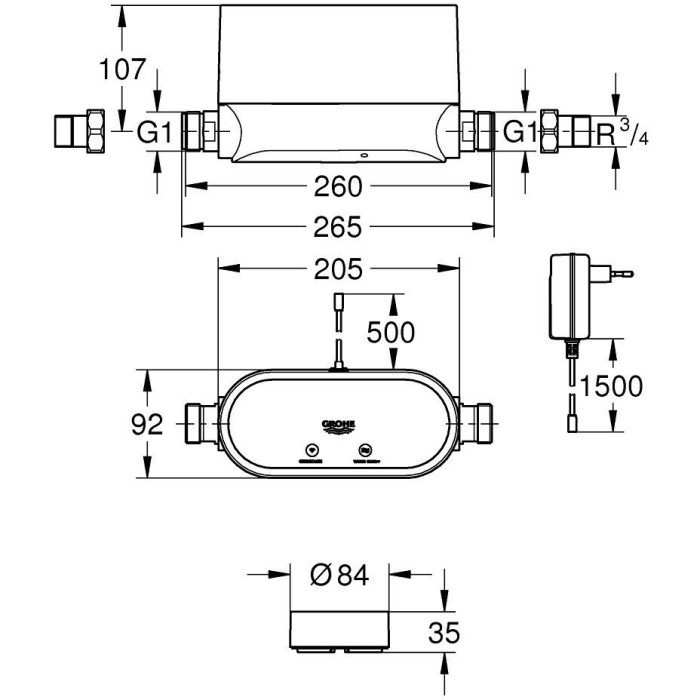 Water management system with shut-off function GROHE Sense Guard, 22502LN1