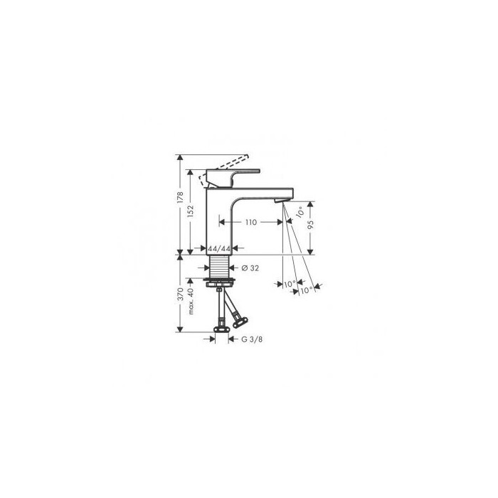 Смеситель для раковины HANSGROHE Vernis Shape 100, 71569670