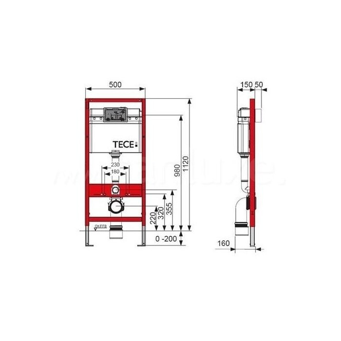 TECEprofil Base (5 in 1) recessed universal toilet (WC) frame sets