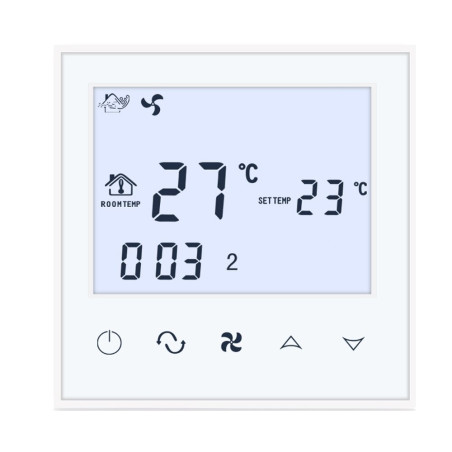 Built-in room thermostat with cooling function, white