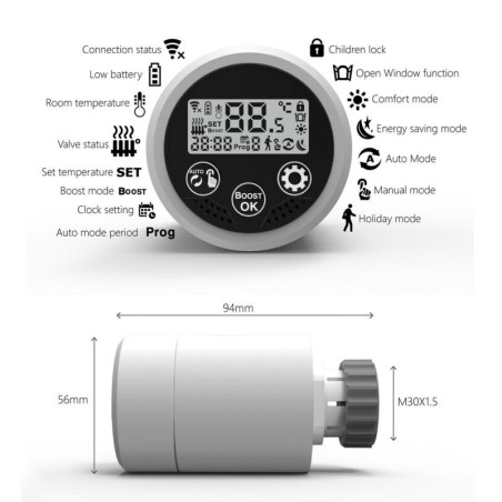 MEPA 763 Wi-Fi electronic radiator thermostats, white