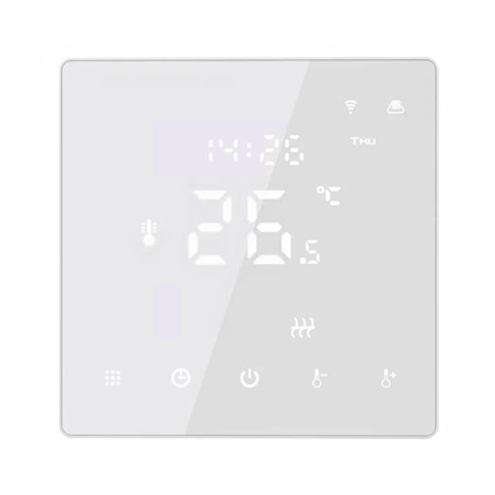 Iekštelpu termostati plāni, balti